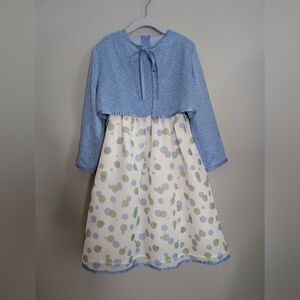 Vintage girls blue dress set